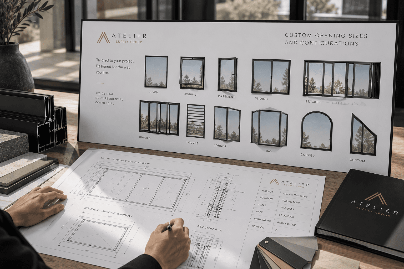 Custom opening sizes and configurations